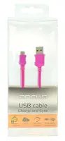 Data Cable Ancus USB to Micro USB Braided Pink 1m