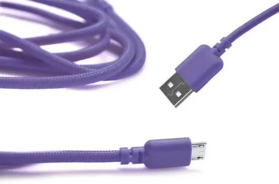 Data Cable Ancus USB to Micro USB with Enhanced Plugs Braided Purple 1m