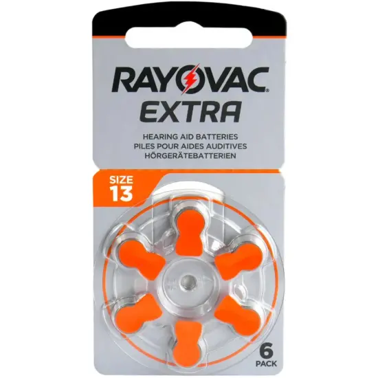 Hearing Aid Batteries Rayovac 13 Extra Advanced 1.45V Pcs. 6