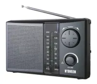 Portable FM Radio N'oveen PR450 1W Black with Mains and Battery Supply
