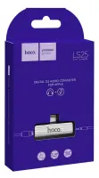 External Sound Card Hoco LS25 for Charging and Sound Transfer from Lightning to 3.5mm and Lightning 2.0A Silver