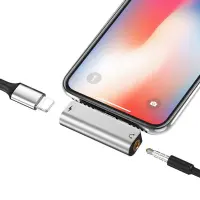 External Sound Card Hoco LS25 for Charging and Sound Transfer from Lightning to 3.5mm and Lightning 2.0A Silver