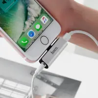 External Sound Card Hoco LS25 for Charging and Sound Transfer from Lightning to 3.5mm and Lightning 2.0A Silver