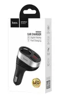 Car Charger Hoco Z29 Regal 96W Dual USB Fast Charge 5V/3.1A with Cigarette Lighter Port Black