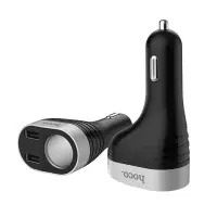 Car Charger Hoco Z29 Regal 96W Dual USB Fast Charge 5V/3.1A with Cigarette Lighter Port Black