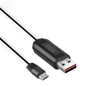 Data Cable Hoco U29 LED Display USB to Micro-USB Flat 2.0A Fast Charging White 1m