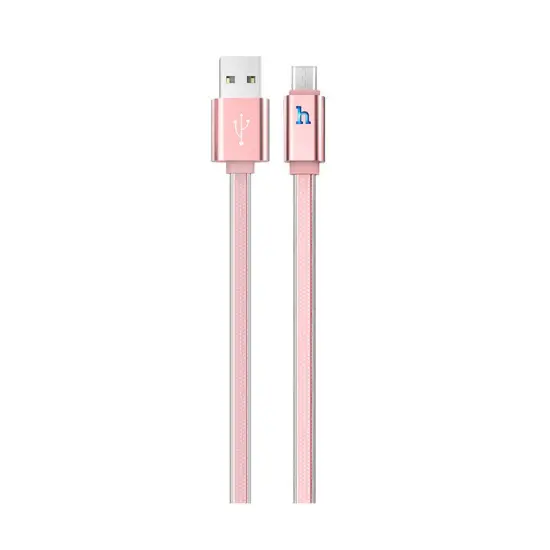 Data Cable Hoco UPL 12 Plus USB 2.4A to Micro-USB with PVC Jelly and Bright Indicator Rose Gold 1.2m