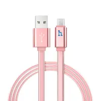 Data Cable Hoco UPL 12 Plus USB 2.4A to Micro-USB with PVC Jelly and Bright Indicator Rose Gold 1.2m