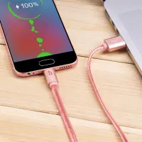 Data Cable Hoco UPL 12 Plus USB 2.4A to Micro-USB with PVC Jelly and Bright Indicator Rose Gold 1.2m
