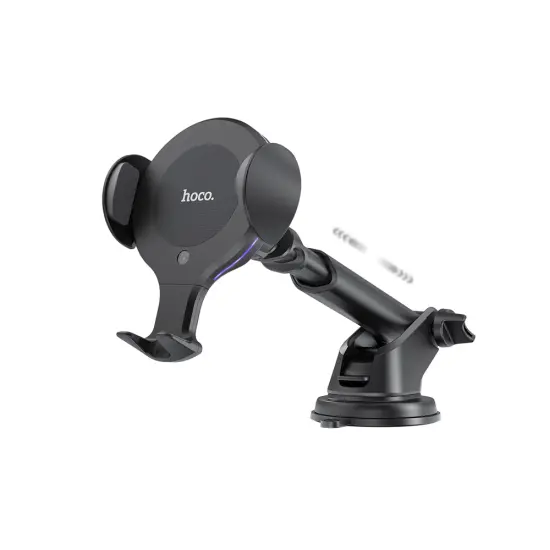 Car Mount and In-Air Outlet Hoco CA60 Aspiring with Fast Wireless Charger 10W and Extension Arm Black
