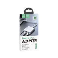 Hub Hoco HB14 Easy use with 3 Ports USB 3.0, USB-C PD, HDMI Silver 15cm