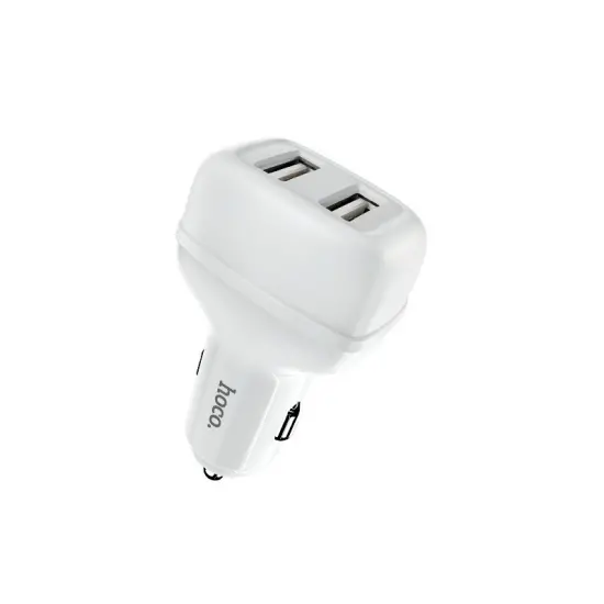 Car Charger Hoco Z36 Leader 12W with 2 USB Outputs 5V 2.4A Max White