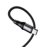 Cable Hoco X50 Exquisito USB-C to USB-C 100W 5.0A/20V Braided Black 2m