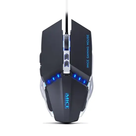 Wired Mechanical Mouse iMICE T80 Gamer 6D with 6 Buttons, 3200 DPI LED Lightning. Black