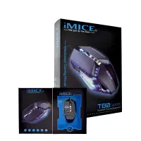 Wired Mechanical Mouse iMICE T80 Gamer 6D with 6 Buttons, 3200 DPI LED Lightning. Black