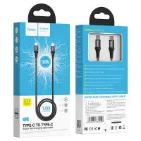 Cable Hoco X50 Exquisito USB-C to USB-C 100W 5.0A/20V Braided Black 1m