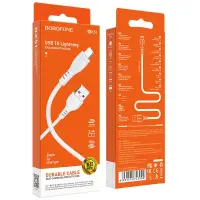 Cable Borofone BX51 Triumph USB to Lightning 2.4A White 1m