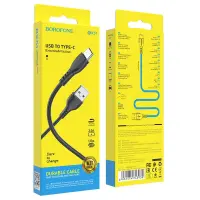 Cable Borofone BX51 Triumph USB to USB-C 3A Black 1m