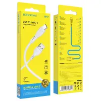 Cable Borofone BX51 Triumph USB to USB-C 3A White 1m