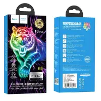 Tempered Glass Hoco G5 0.33mm Full Silk Screen HD 2.5D for Apple iPhone 13 Pro Max / iPhone 14 Plus Black 10 Pcs Set