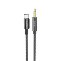 Audio Cable Hoco UPA19 Braided USB-C Male to 3.5mm Male Black 1m