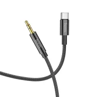 Audio Cable Hoco UPA19 Braided USB-C Male to 3.5mm Male Black 1m