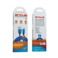 Data Cable Ancus Flow Plus E54 USB σε Lighting 2.0A  Reinforced Plugs and Braided Cable Blue 1m