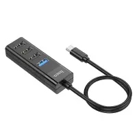 Hub USB-C Hoco HB25 4 in 1 Easy display USB-C to 1xUSB3.0 and 3xUSB2.0 Black