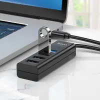 Hub USB-C Hoco HB25 4 in 1 Easy display USB-C to 1xUSB3.0 and 3xUSB2.0 Black
