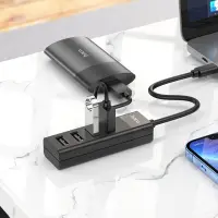 Hub USB-C Hoco HB25 4 in 1 Easy display USB-C to 1xUSB3.0 and 3xUSB2.0 Black