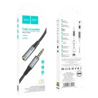 Audio Cable Hoco UPA20  3.5mm Male to 3.5mm Female Braided 1m Black