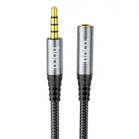 Audio Cable Hoco UPA20  3.5mm Male to 3.5mm Female Braided 1m Black
