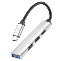 Hub USB-C Hoco HB26 USB3.0+3xUSB2.0 Silver 13cm