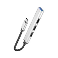 Hub USB-C Hoco HB26 USB3.0+3xUSB2.0 Silver 13cm