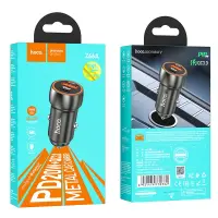 Car Charger Hoco Z46A Blue Whale USB-C PD20W to USB 18W QC3.0 5V/3A Grey