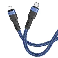 Data Cable Hoco U110 USB-C to Lightning Braided PD20W 3A Extra Durability Braided Blue 1.2m