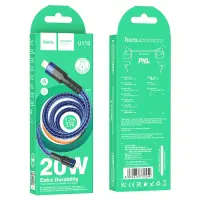Data Cable Hoco U110 USB-C to Lightning Braided PD20W 3A Extra Durability Braided Blue 1.2m