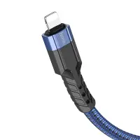 Data Cable Hoco U110 USB-C to Lightning Braided PD20W 3A Extra Durability Braided Blue 1.2m