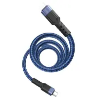Data Cable Hoco U110 USB-C to Lightning Braided PD20W 3A Extra Durability Braided Blue 1.2m