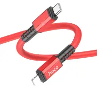 Data Cable Hoco X85 Strength USB-C to Lightning PD20W Extra Durability Braided Red 1m