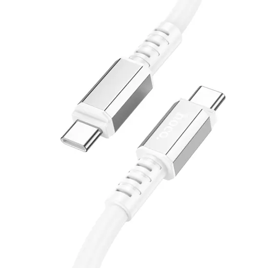 Data Cable Hoco X85 Strength USB-C to USB-C 60W Extra 20V/3A Durability White 1m
