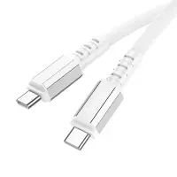 Data Cable Hoco X85 Strength USB-C to USB-C 60W Extra 20V/3A Durability White 1m