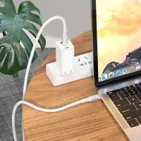 Data Cable Hoco X85 Strength USB-C to USB-C 60W Extra 20V/3A Durability White 1m