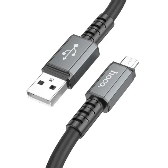 Data Cable Hoco X85 Strength USB to Micro-USB 2.4A Extra Durability Black 1m