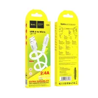 Data Cable Hoco X85 Strength USB to Micro-USB 2.4A Extra Durability White 1m