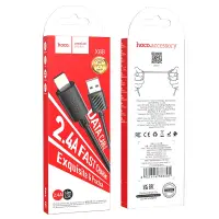 Cable Hoco X88 USB to Lightning 2.4A Fast Charging Black 1m