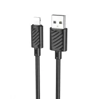 Cable Hoco X88 USB to Lightning 2.4A Fast Charging Black 1m