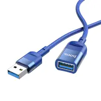 Extension Cable Hoco U107 USB Male to USB 3.0 Female 3A 5Gbps OTG Braided Blue 1.2m