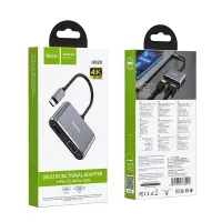 Hub USB-C Hoco HB29 Easy-Lead with HDMI 4K 30Hz and VGA 1080P Grey 15cm