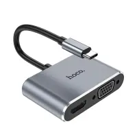 Hub USB-C Hoco HB29 Easy-Lead with HDMI 4K 30Hz and VGA 1080P Grey 15cm